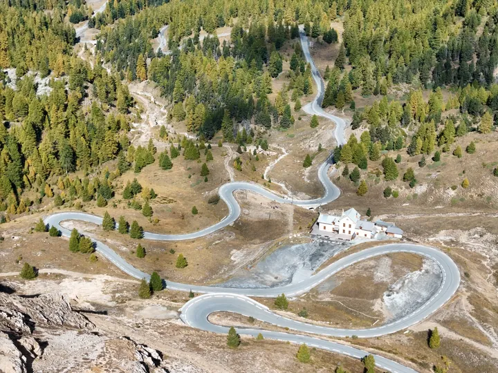 Serpentinen am Col d'Izoard, Route des Grandes Alpes